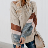 WOMEN'S 'V-NECK KNITTED' SWEATER